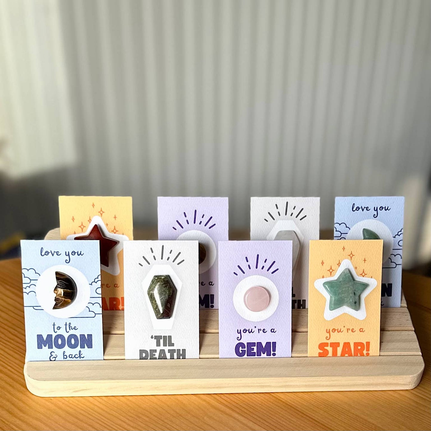 "Love You to the MOON & Back" Mini Crystal Greeting Card- Crystals & Stones