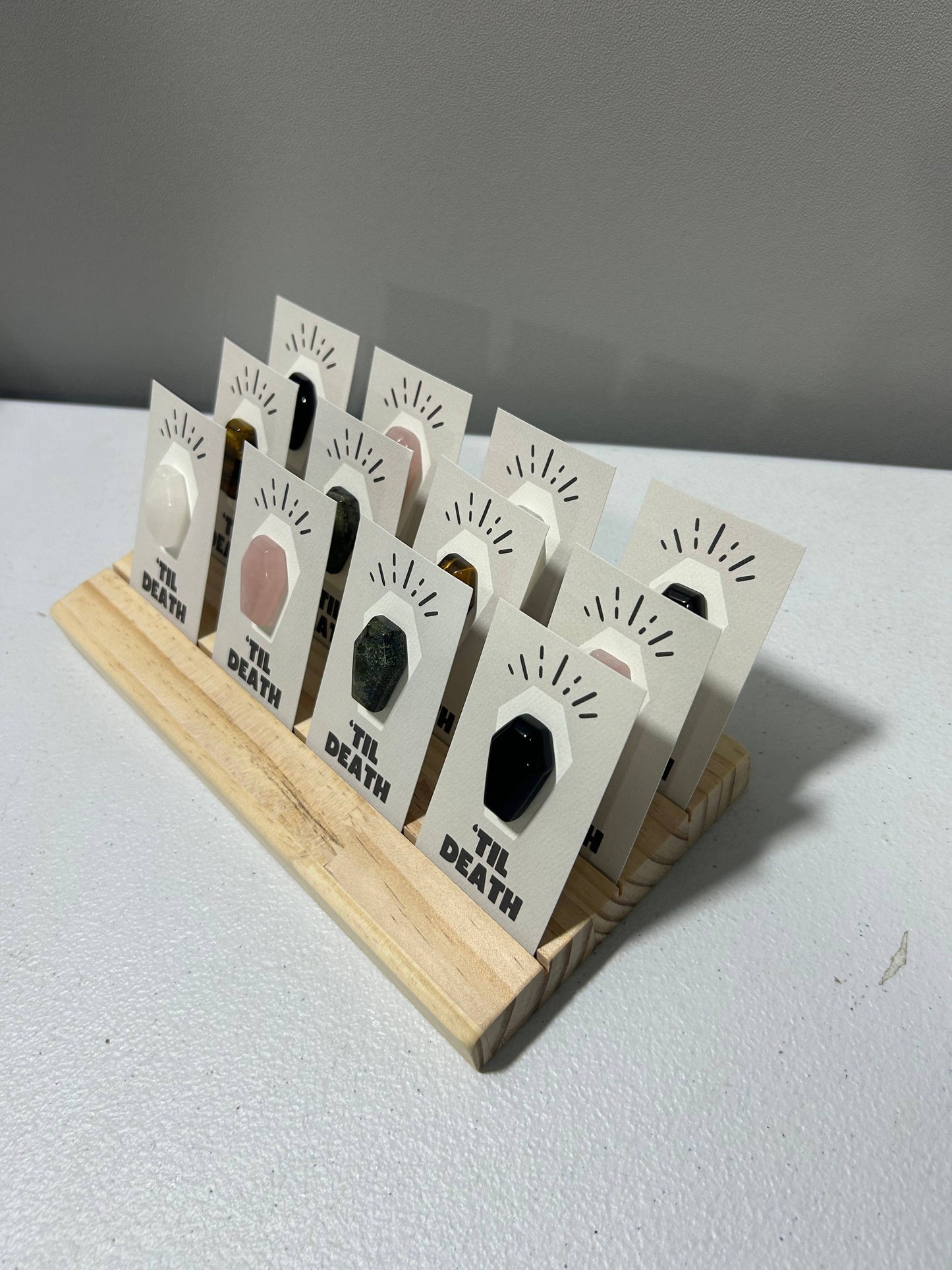 "Til Death" Coffin Mini Crystal Greeting Card- Crystals & Stones
