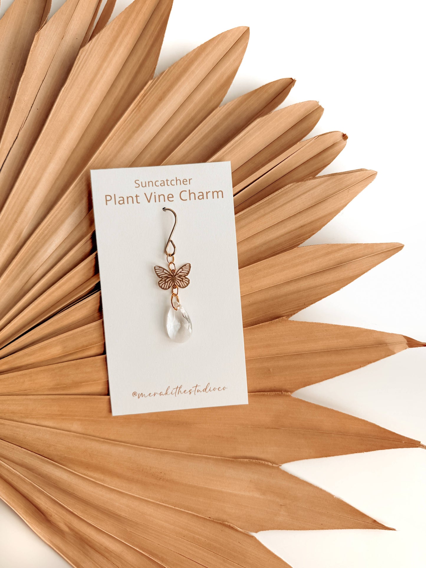 Plant Charm | Suncatcher + Butterfly | Houseplant Accessory