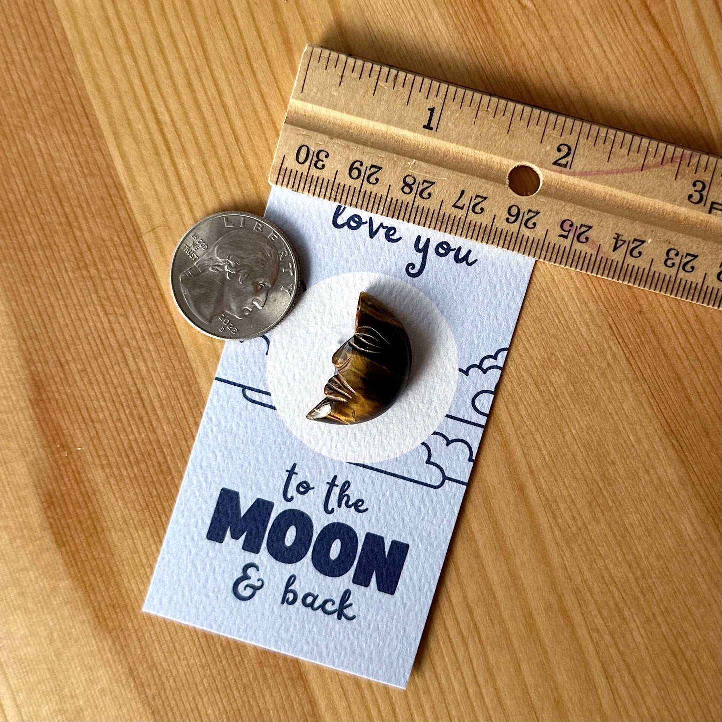 "Love You to the MOON & Back" Mini Crystal Greeting Card- Crystals & Stones