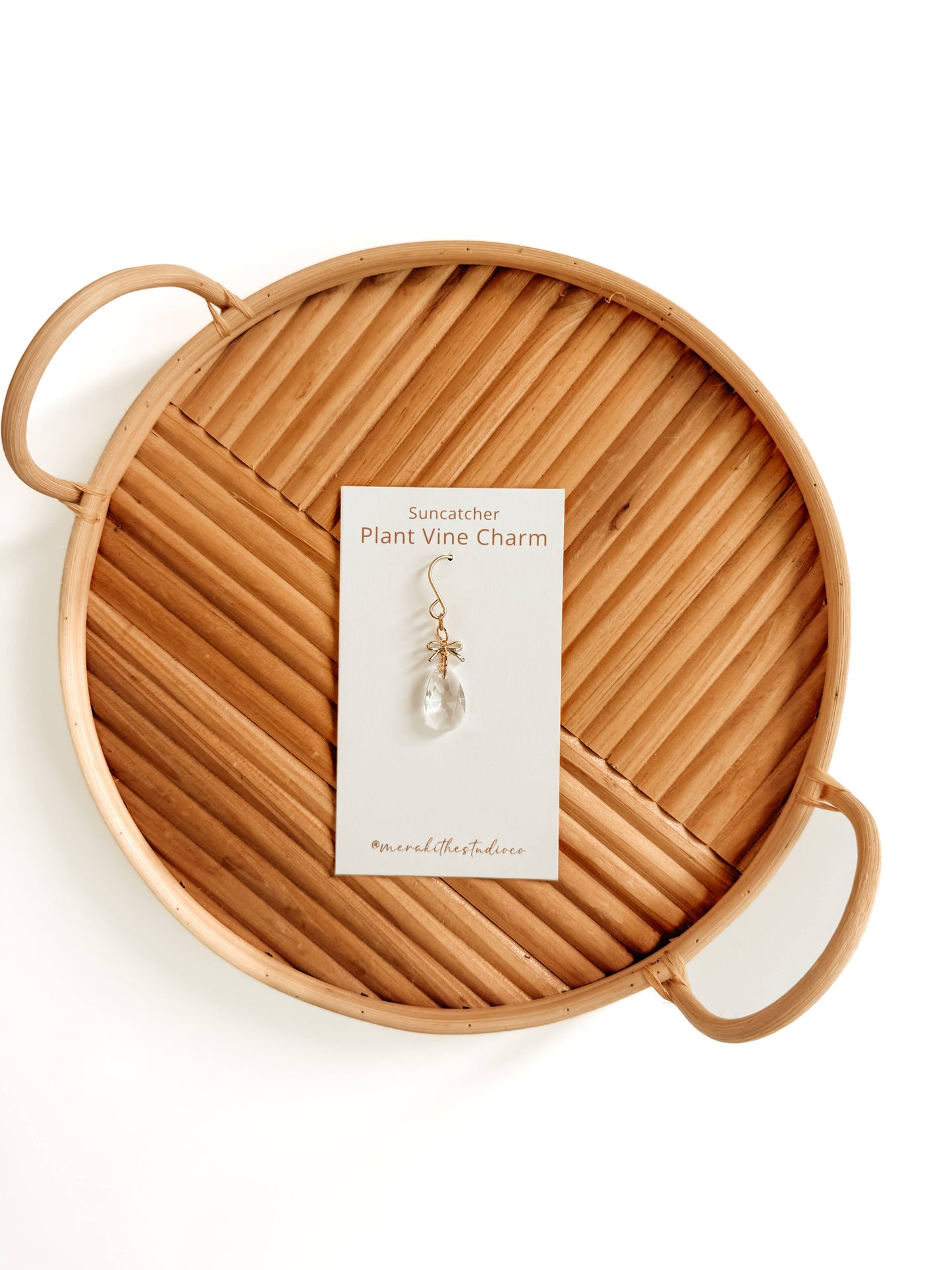 Plant Charm | Sun Catcher + Bow | Houseplant Accessory Jewel
