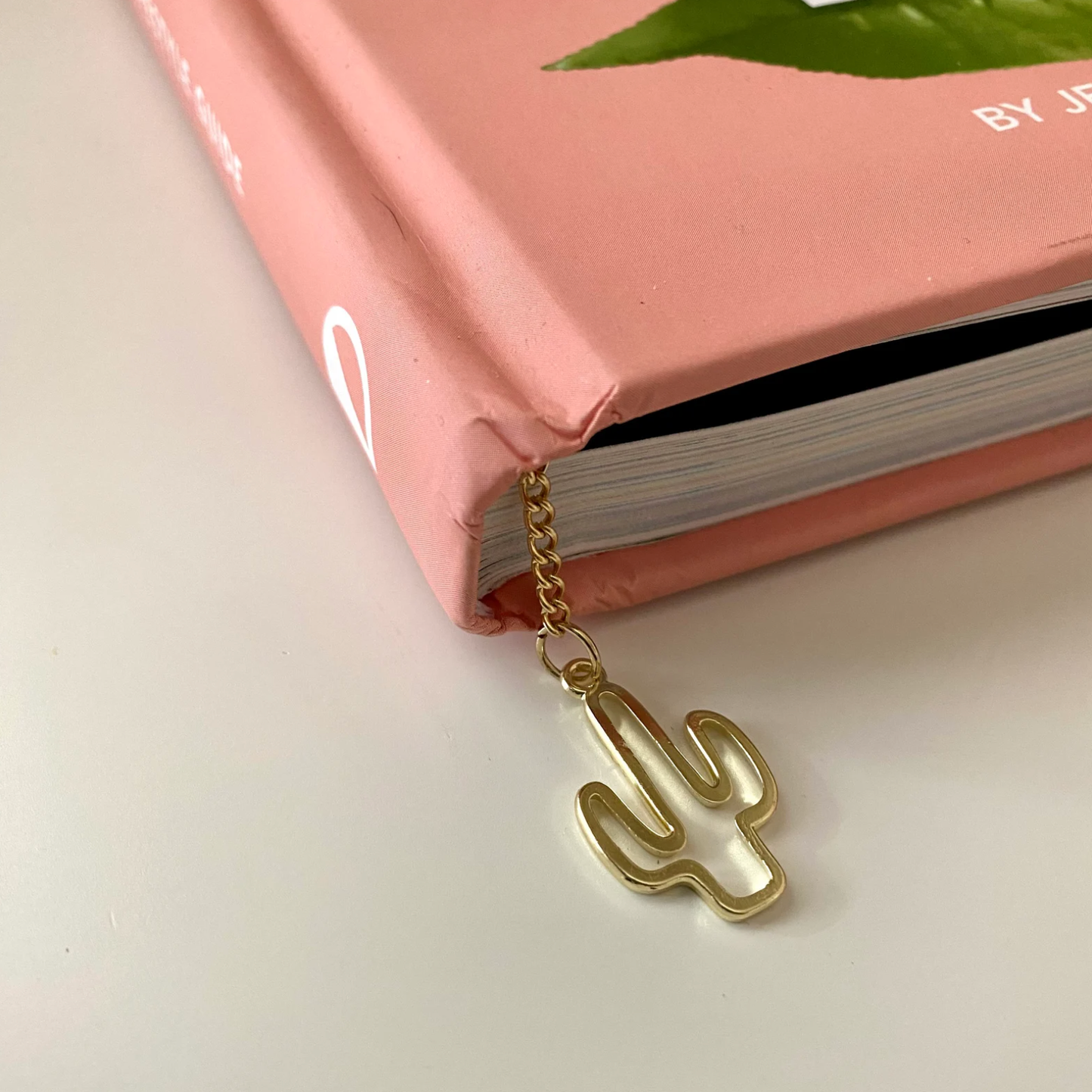 Saguaro Cactus Chain Bookmark: White