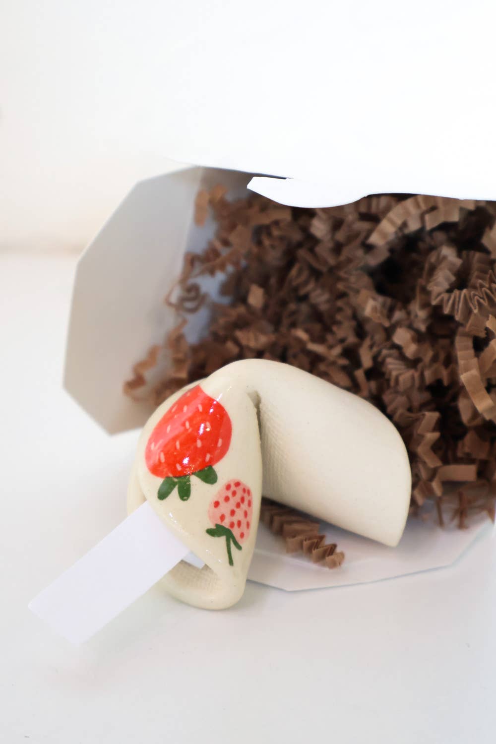 Strawberry Ceramic Fortune Cookie