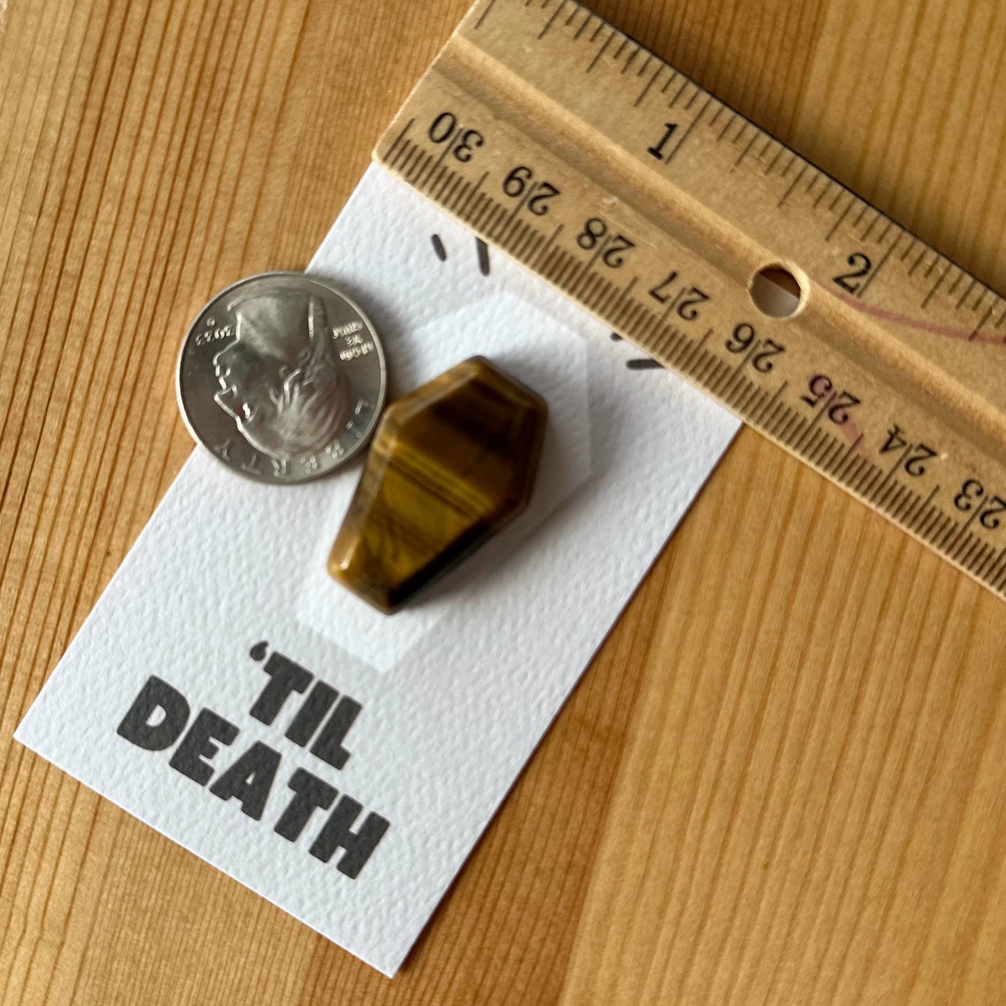 "Til Death" Coffin Mini Crystal Greeting Card- Crystals & Stones
