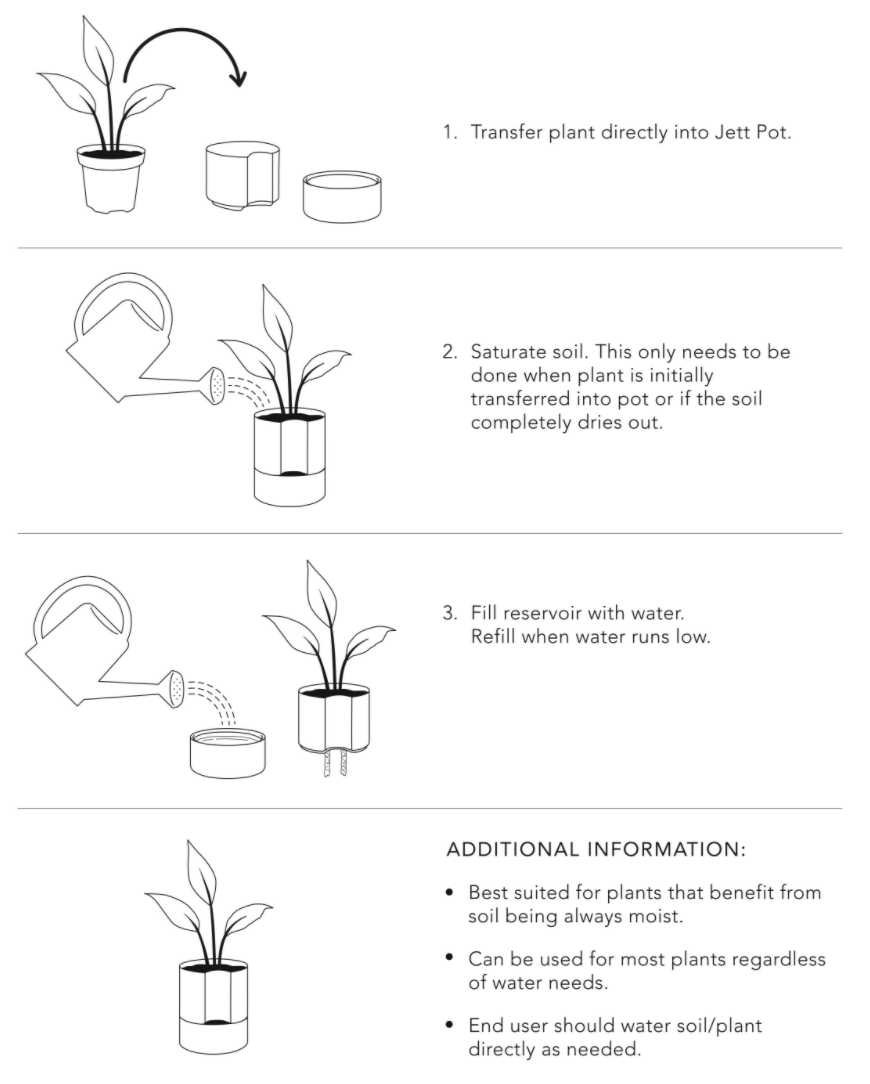 Self Watering White Pot