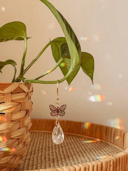 Plant Charm | Suncatcher + Butterfly | Houseplant Accessory