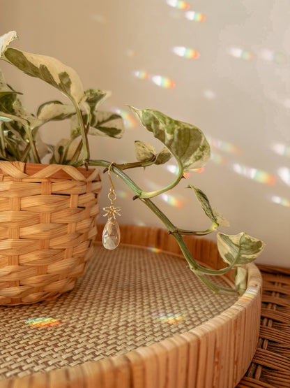 Plant Charm | Sun Catcher + Bow | Houseplant Accessory Jewel