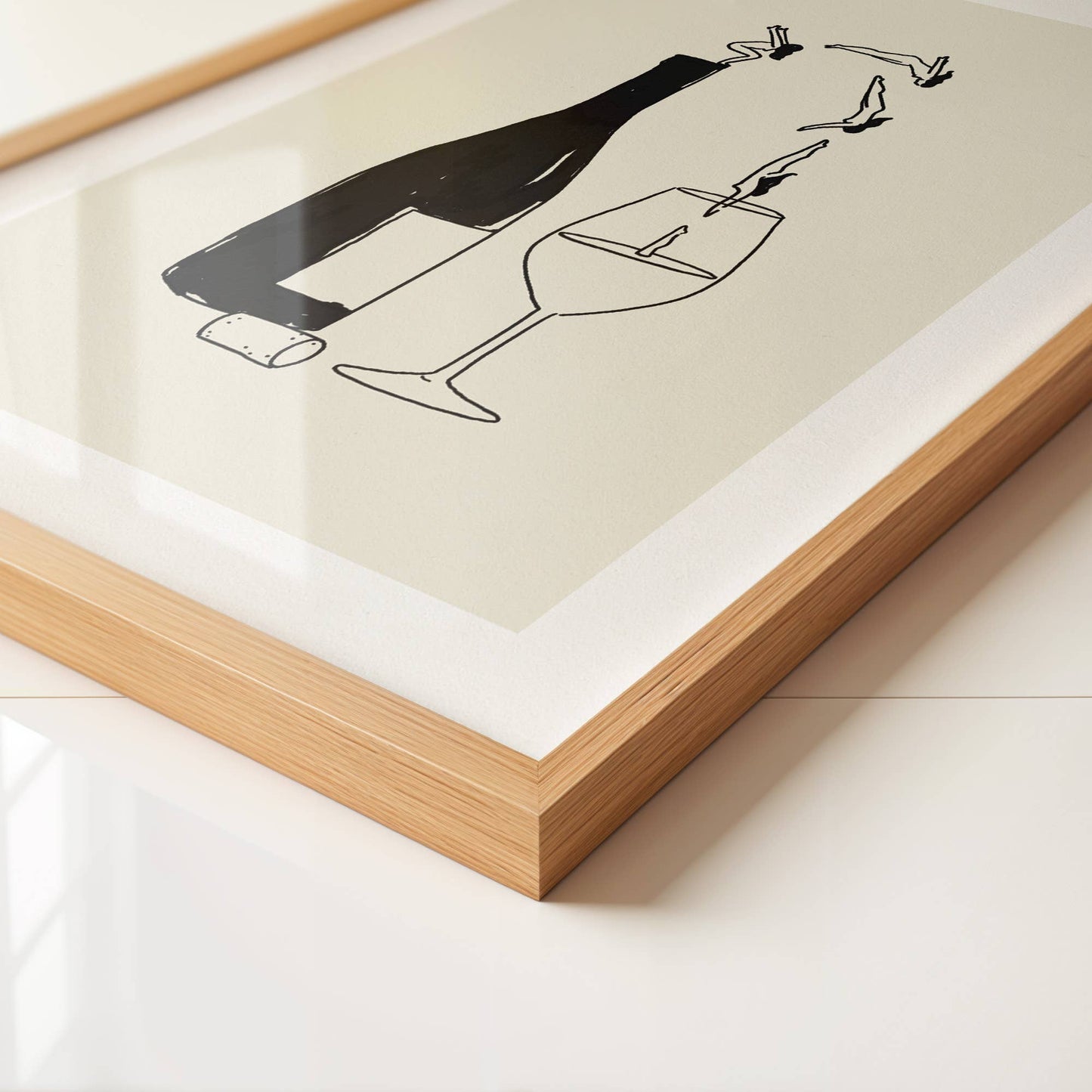 "Wine Bottle Dive" Minimal Fine Art Giclée Print