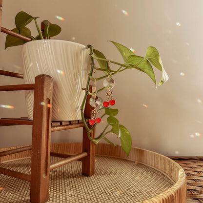 Plant Charm | Suncatcher + Cherry | Houseplant Vine Decor