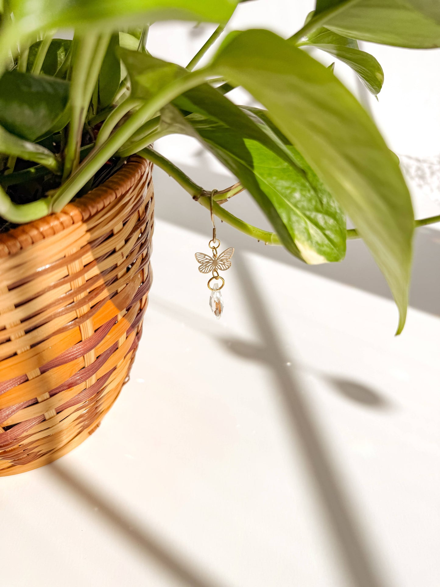 Plant Charm | Suncatcher + Butterfly | Houseplant Accessory