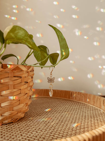 Plant Charm | Suncatcher + Butterfly | Houseplant Accessory