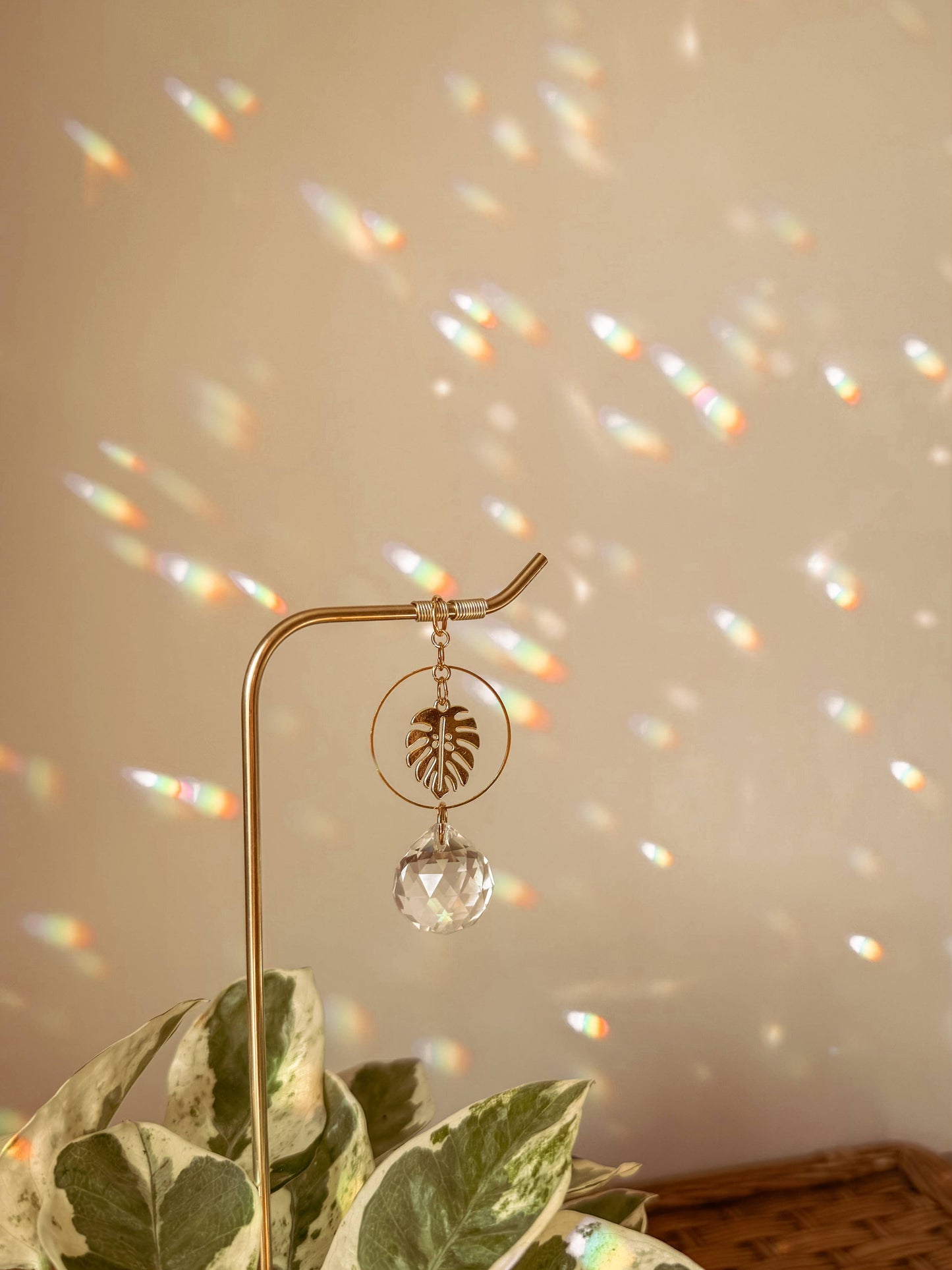 Plant Stake | Suncatcher + Monstera | Houseplant Accessory