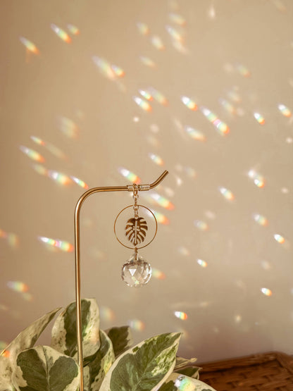 Plant Stake | Suncatcher + Monstera | Houseplant Accessory