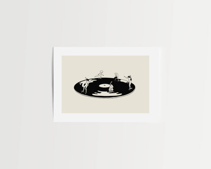 Skate Session on Vinyl Record Minimal Art Print