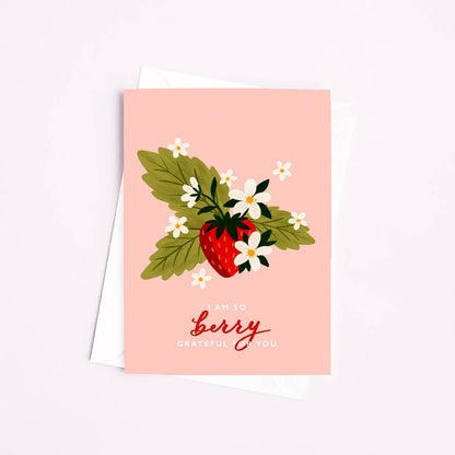 Berry Grateful Card: Uncoated Matte 16pt