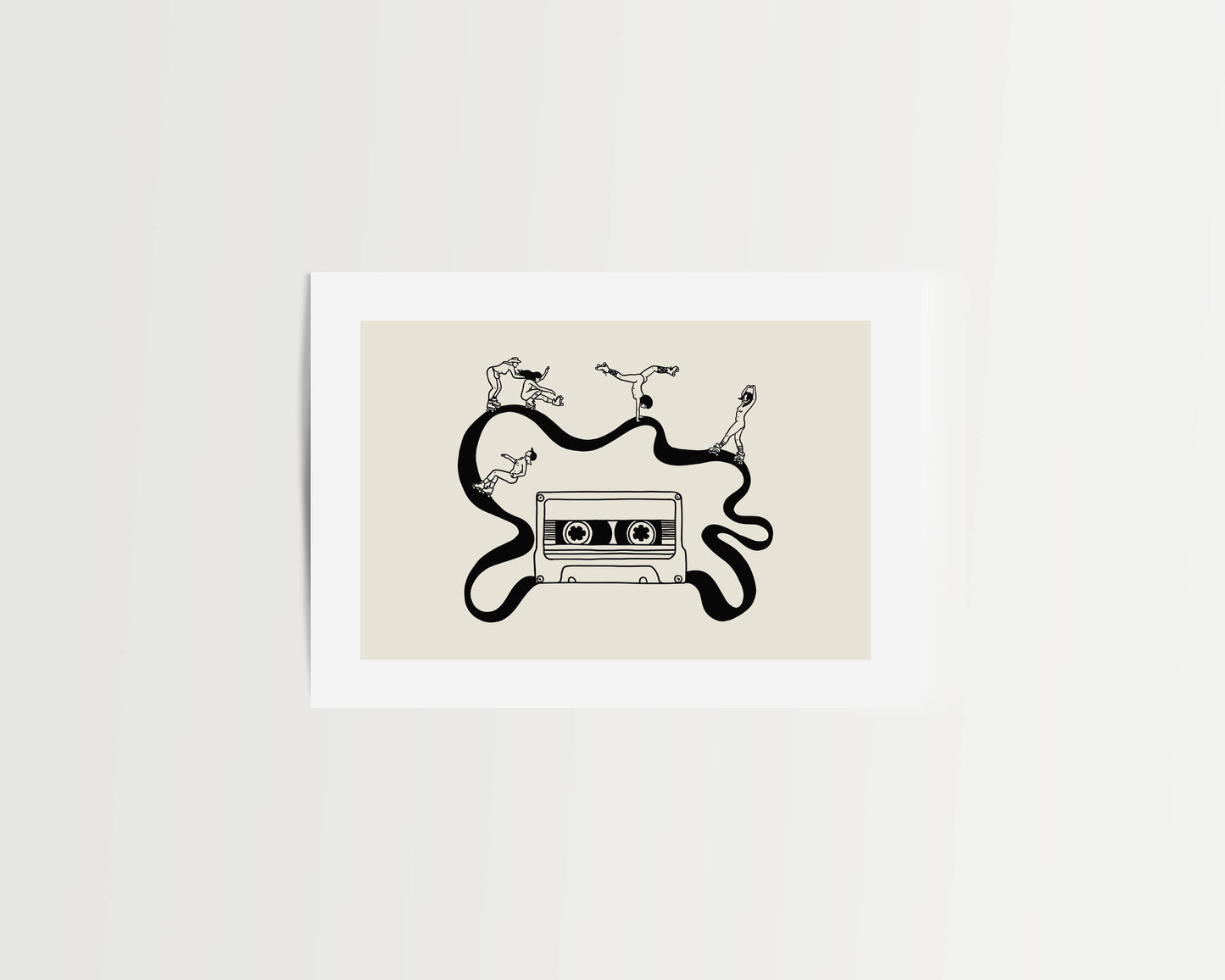 Girls Skate Session, Retro Music Art Print
