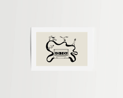 Girls Skate Session, Retro Music Art Print