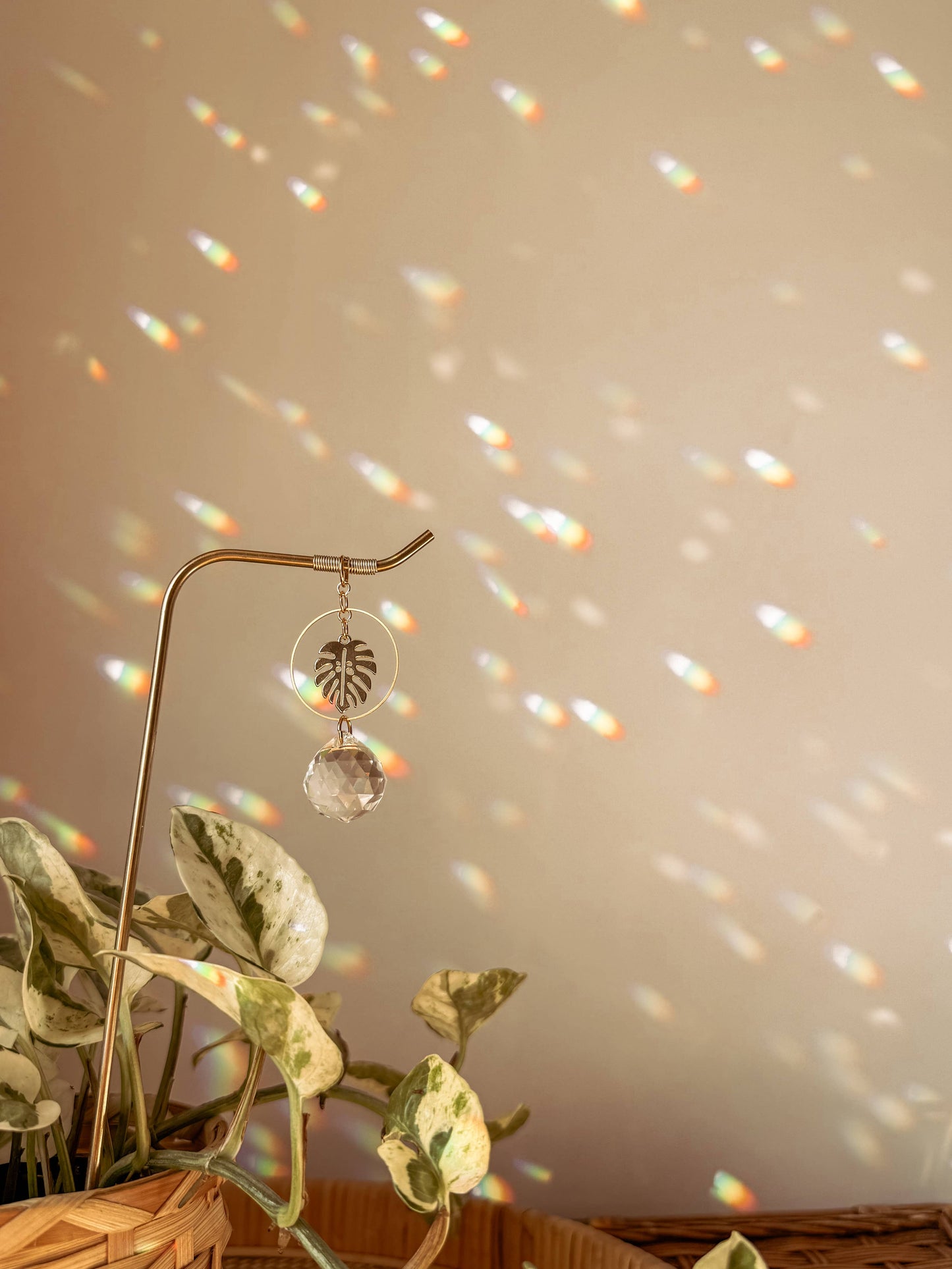 Plant Stake | Suncatcher + Monstera | Houseplant Accessory
