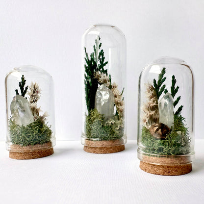 Moonlight Mini Crystal Fairy Terrarium Floral Glass Cloche
