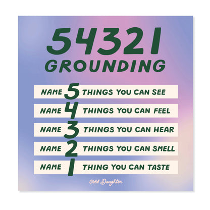 54321 Grounding (NEW) - Vinyl Mental Health Sticker