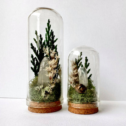 Moonlight Mini Crystal Fairy Terrarium Floral Glass Cloche