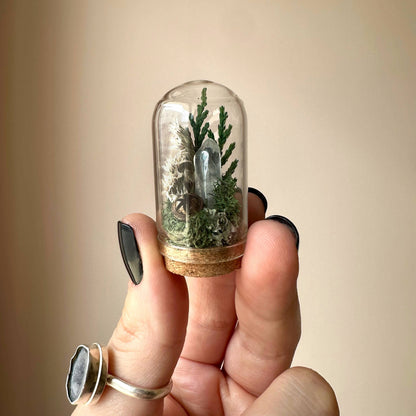 Moonlight Mini Crystal Fairy Terrarium Floral Glass Cloche
