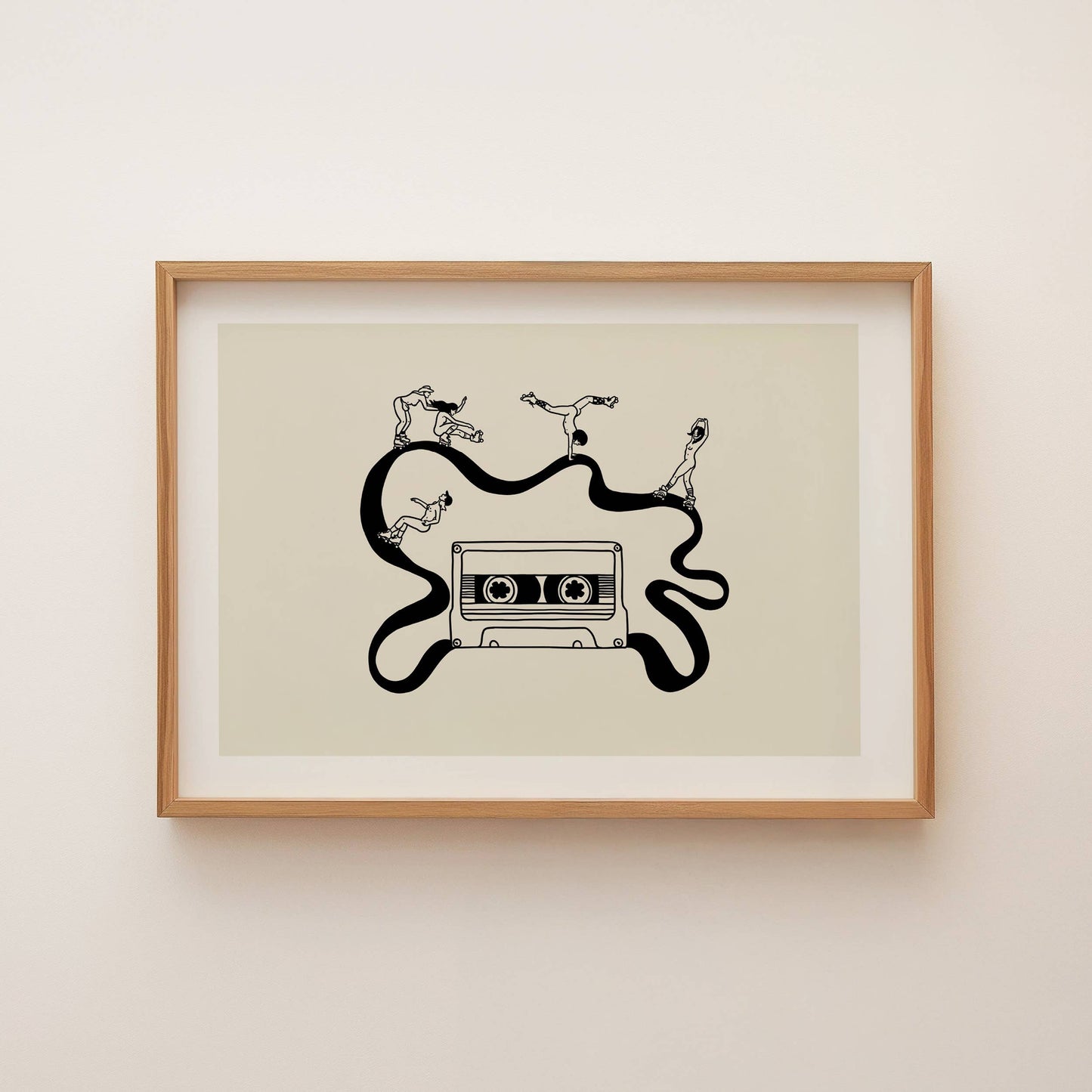 Girls Skate Session, Retro Music Art Print