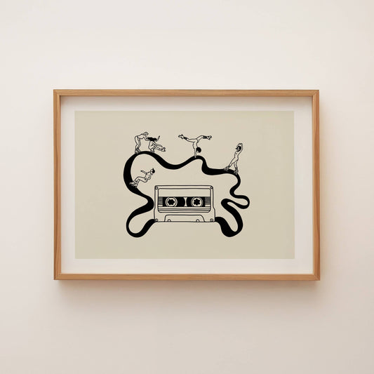Girls Skate Session, Retro Music Art Print