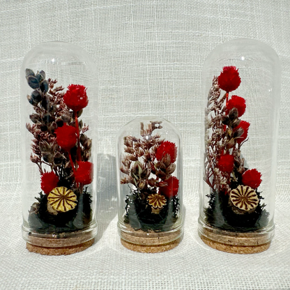 Scorched Earth Mini Terrarium Dark Academia Floral Cloche