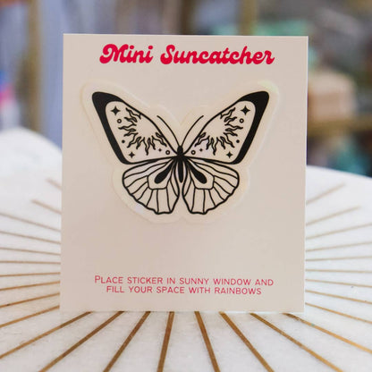 Black Moth Butterfly Mini Suncatcher Sticker